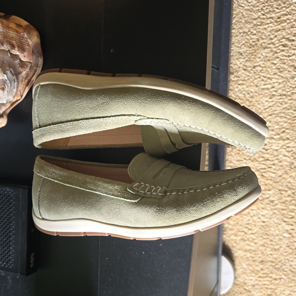 Hotter Drift Suede Light Green Loafers - Picture 11 of 12